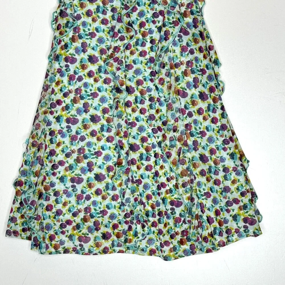 Zara Floral Ruffle Sleeveless Tank Slip Dress Kids Children's Girls Size 7